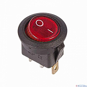 Выключатель клавишный круглый ON-OFF красный 250V 6А (2с) REXANT