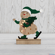 Деревянная фигурка с подсветкой «Снеговик» 18 см NEON-NIGHT, 504-017						