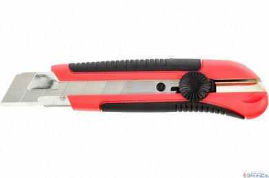 Нож технический 25 мм, метал. направляющая, двухкомп. корпус, винт.фиксатор, с магнитом Matrix