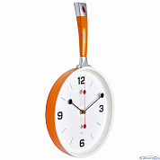 Часы настенные сковорода 25х43см, корпус оранжевый с белым  "Рубин"