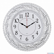 Часы настенные круг d=38см, корпус белый с серебром "Классика" "Рубин"