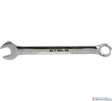 Ключ комбинированный 13 мм, CrV, матовый хром// Stels
