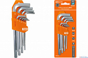 Набор ключей имбусовых HEX,  9 шт.: 1.5-10 мм, длинные, ( в блистере), CR-V сталь "Алмаз" TDM