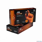 Перчатки нитриловые Оранжевые нескользящие одноразовые JSN NATRIX, размер XL, длина 240мм