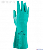 Перчатки защитные промышленные из нитрила. цв.зеленый, размер L (JetaPro)