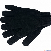 Перчатки трикотажные, акрил, цвет: чёрный, двойная манжета, Россия Сибртех
