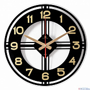 Часы настенные круг витой d=47см, корпус черный с золотом "Классика" "Рубин"