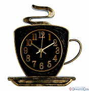 Часы настенные чашка 25х24см, корпус черный с золотом "Классика" 2523-002 "Рубин"