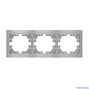 Рамка 3п горизонтальная металлик серый MIRA