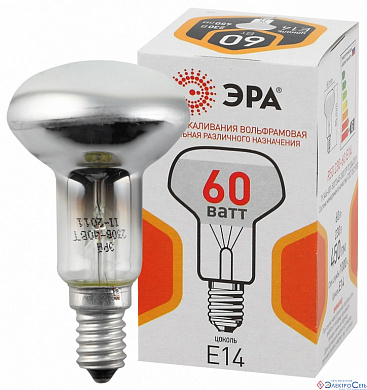Лампа  E14  рефлекторная  60W  220V  R-50 ЭРА