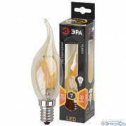 Лампа  E14  F-LED  Свеча на ветру    7W  2700K  BXS  золотистая колба  625Lm  220V  ЭРА 