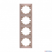 Рамка 4п вертикальная кремовый без вставки MIRA 