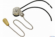 Выключатель настенный REXANT (серебро, с проводом,  дер. наконечник)