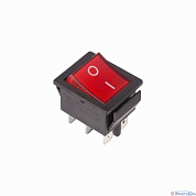 Выключатель клавишный ON-ON красный  с подсветкой 250V 15А (6с) REXANT
